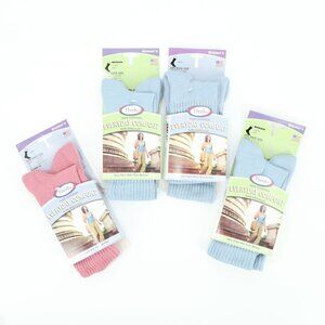 New Thorlos Women's Thin Cushion Everyday Comfort Coolmax Crew Pink Blue Socks